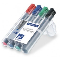 Žymeklių rinkinys konferenciniams bloknotams STAEDTLER Lumocolor 356, 4 spalvos