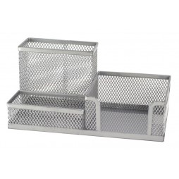 Perforuoto metalo pieštukinė FORPUS, 3 skyriai, sidabro spalvos