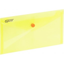 Dėklas - vokas su spaustuku GRAND, DL, 225x124 mm, geltonas