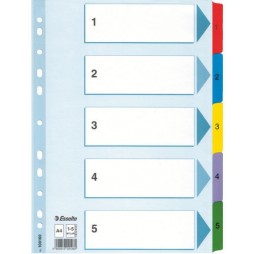 Skiriamieji lapai ESSELTE, 1-5, spalvoti, A4