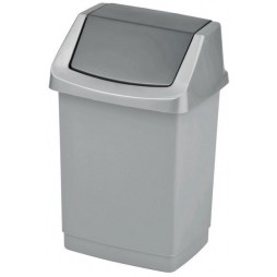 Šiukšliadėžė CURVER Click-It, 15 l, pilka