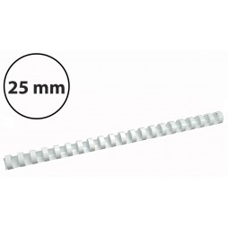 Plastikinės įrišimo spiralės, 25mm, 50vnt, baltos sp.