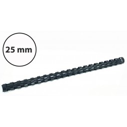 Plastikinės įrišimo spiralės, 25mm, 50vnt, juodos sp.