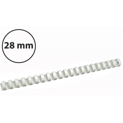 Plastikinės įrišimo spiralės, 28mm, 50vnt, baltos sp.