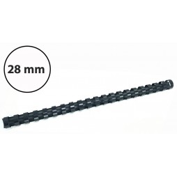 Plastikinės įrišimo spiralės, 28mm, 50vnt, juodos sp.