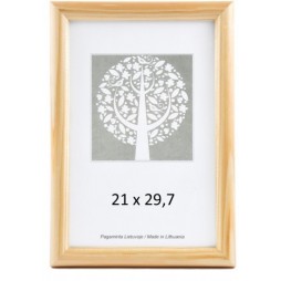 Rėmelis nuotraukoms, medinis, 21x30 cm (A4), natūralios medžio spalvos