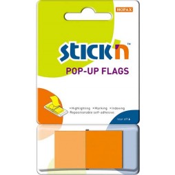 Lipnūs indeksai STICK´N, 25x45 mm, oranžiniai, 50 vnt.