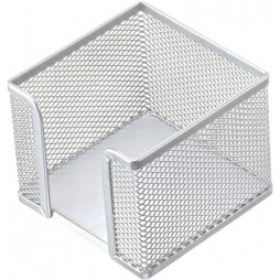 Dėžutė užrašų lapeliams, metalinė, sidabrinė