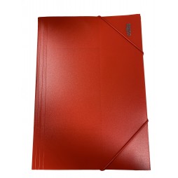 Aplankas su guma Osiris, plastikinis, A4, raudonas
