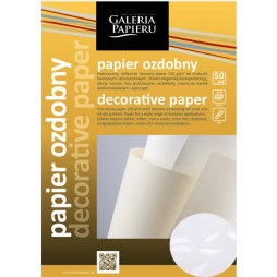 Dekoratyvinis popierius LIANA, baltas, 100 g/m2, A4, 50 lapų