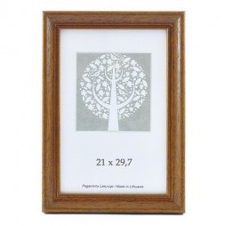 Rėmelis nuotraukoms, medinis, 21x30 cm (A4), rudas