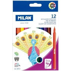 Flomasteriai MILAN, 12 spalvų